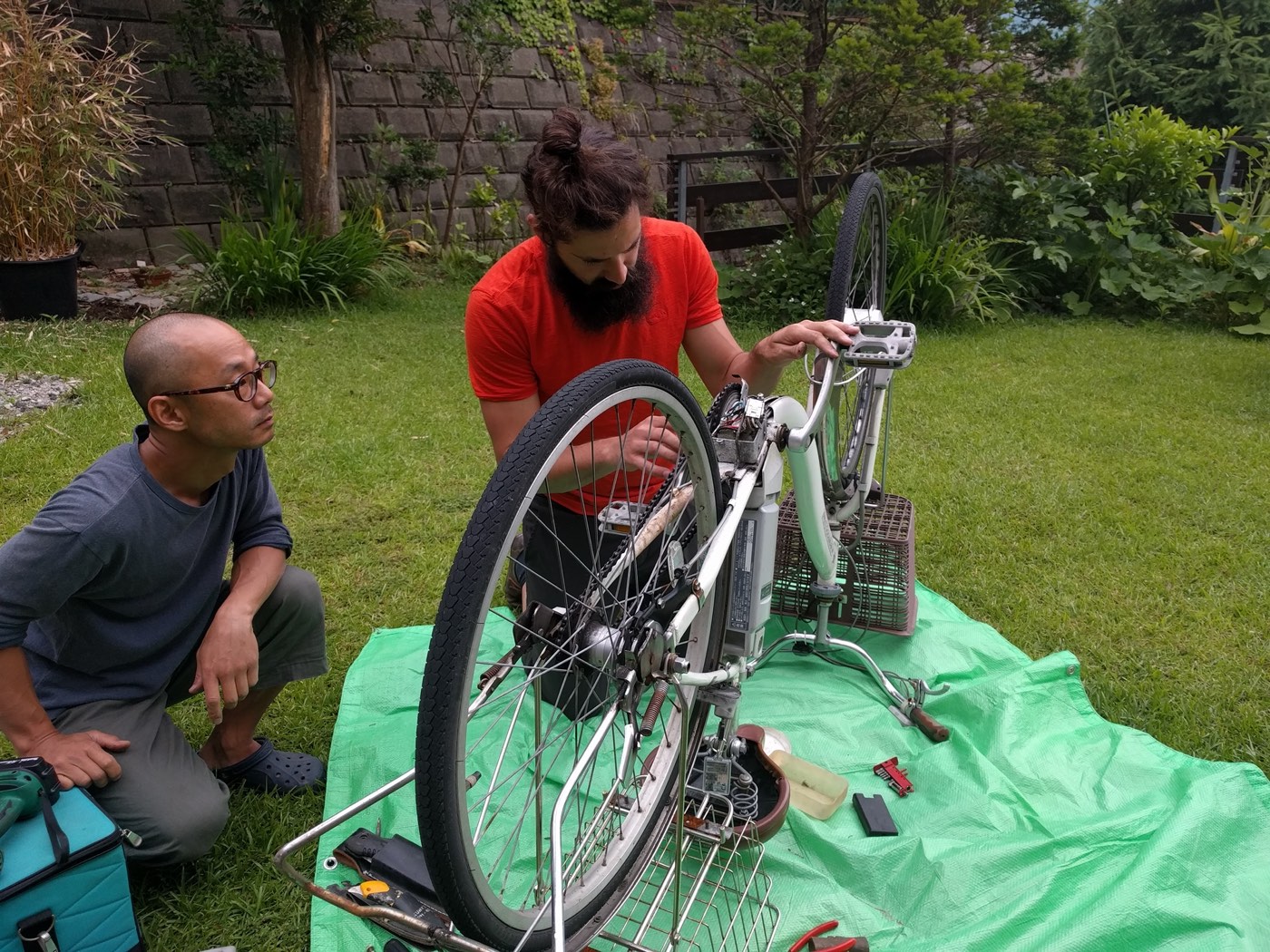 Bike work with Jin-san